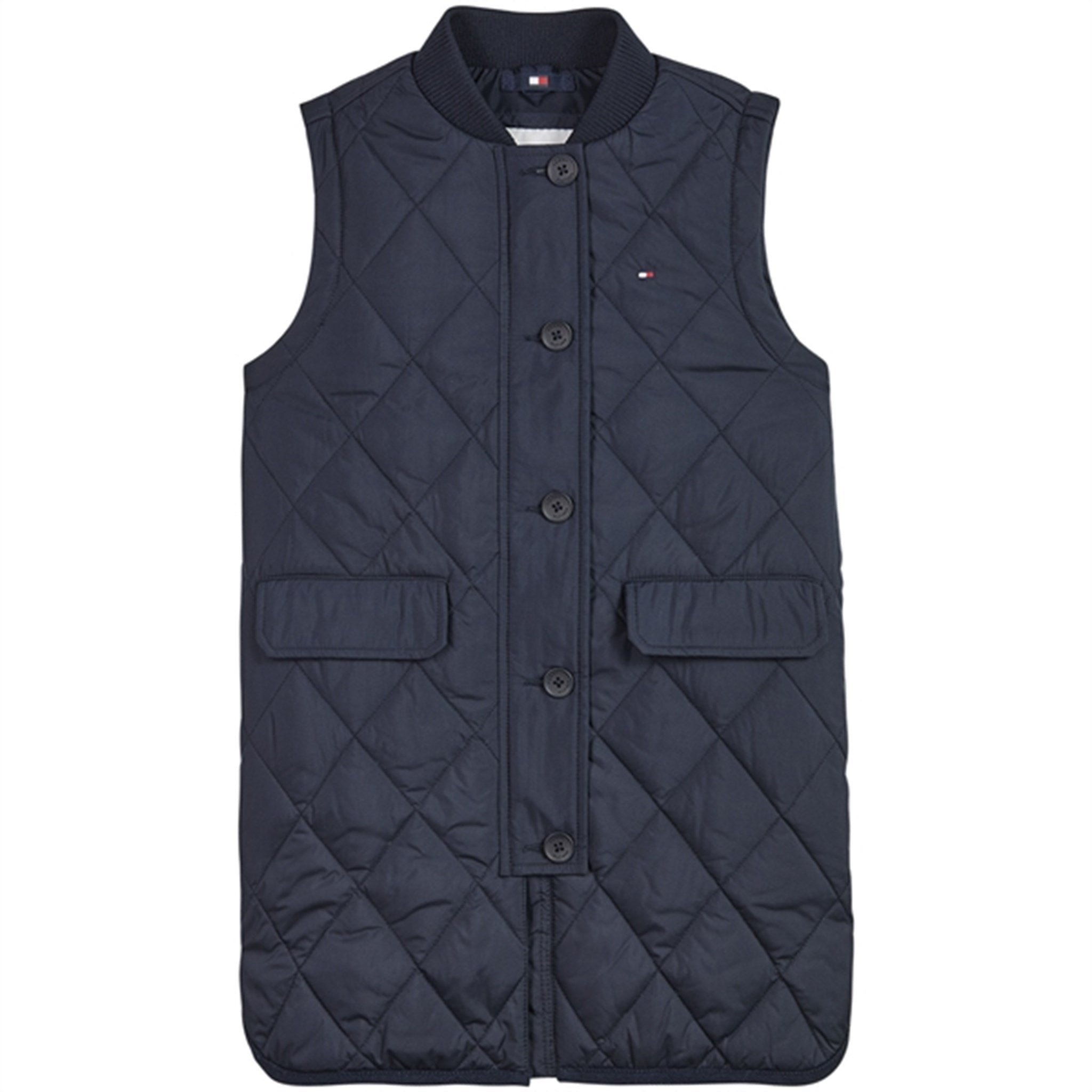 Tommy Hilfiger Quilted Lang Vest Desert Sky - Str. 164 cm/14 år