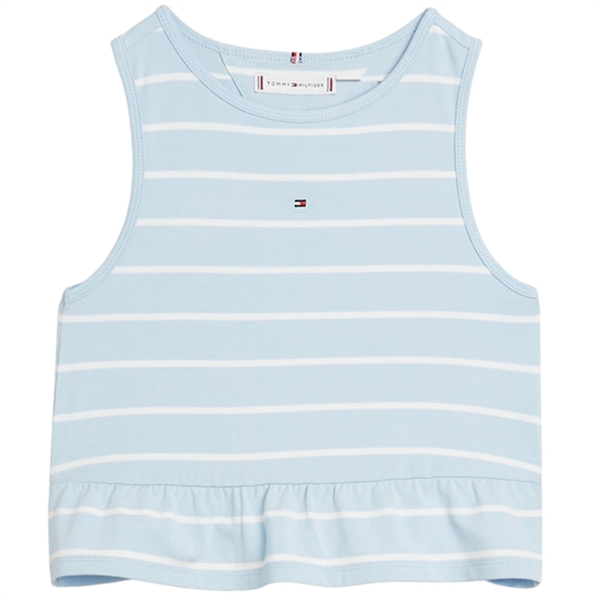 Tommy Hilfiger Peplum Stripe Bluse Breezy Blue Stripe - Str. 152 cm/12 år