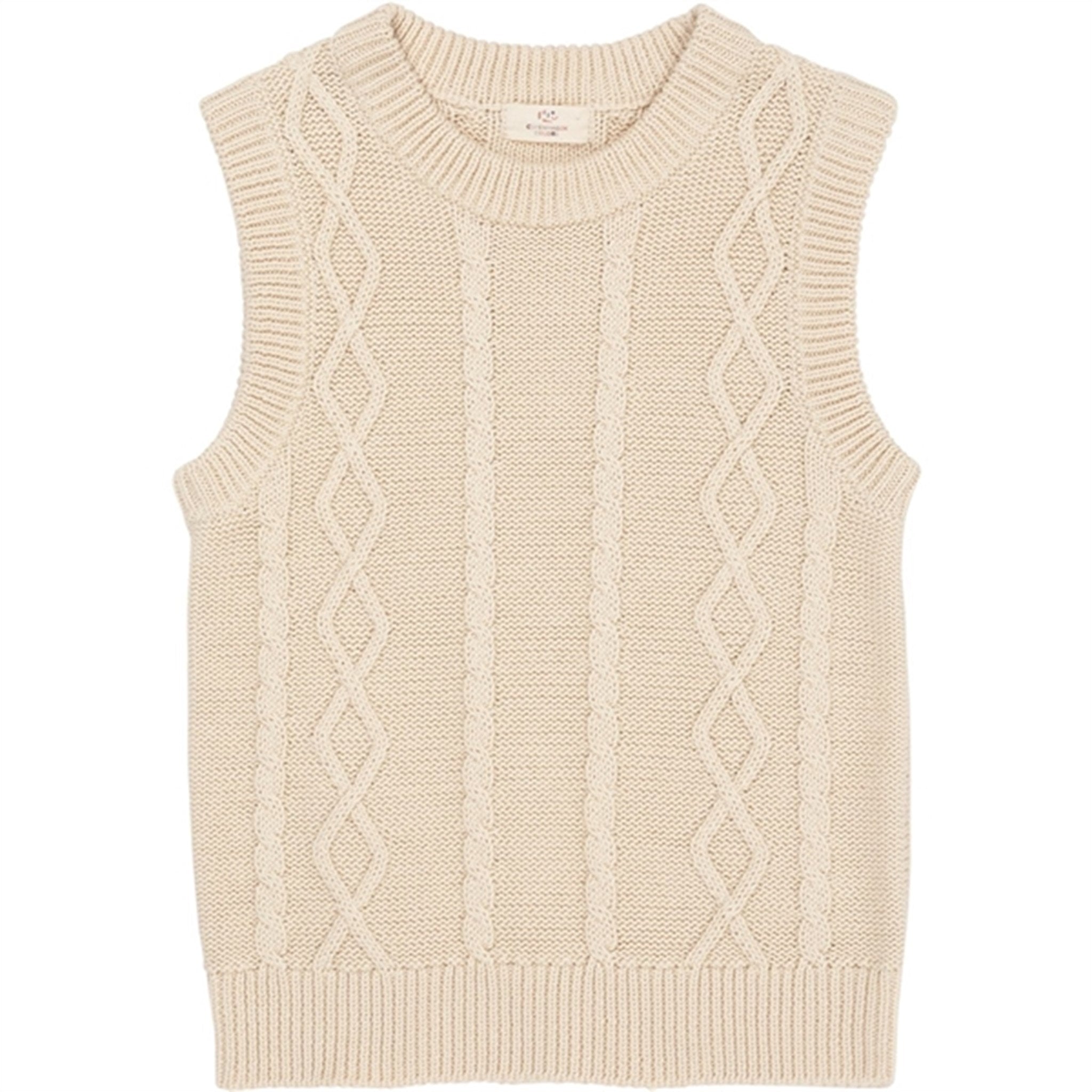 Copenhagen Colors x Luksusbaby Cream Strikket Cable Vest - Str. 68