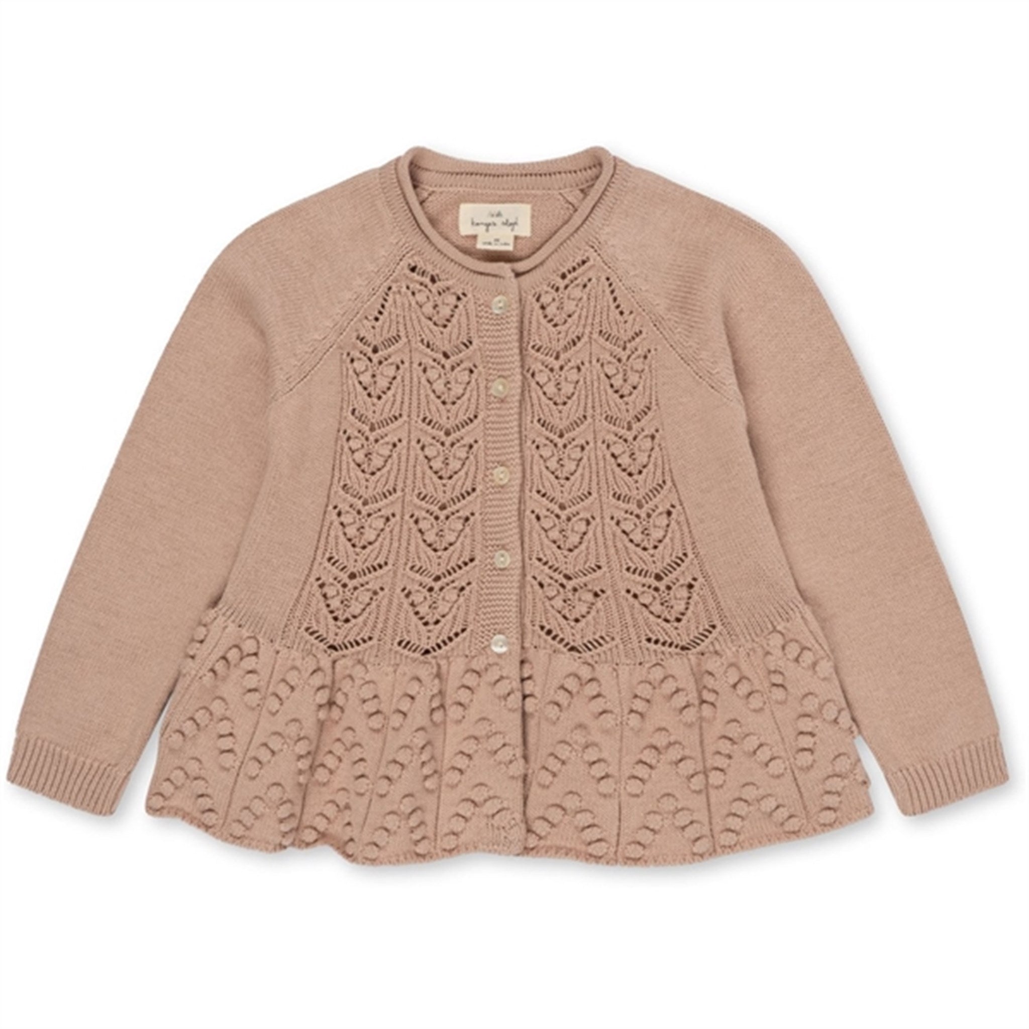 Konges Sløjd Peach Blush Cabby Strik Cardigan - Str. 9-10 år