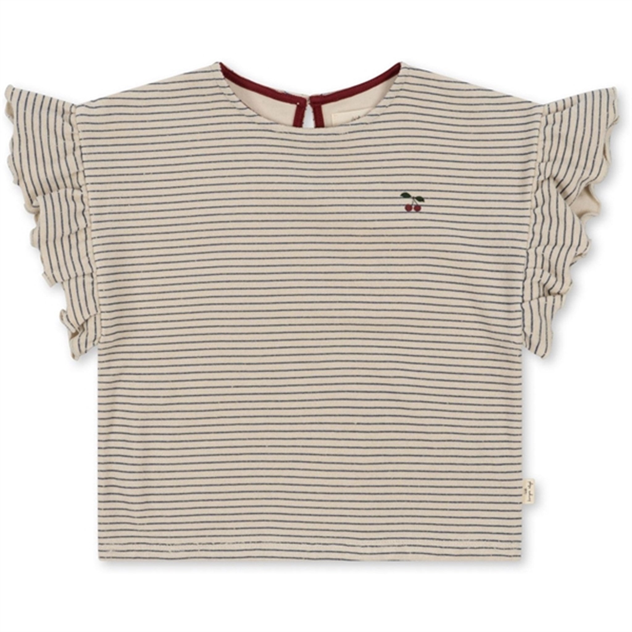 Konges Sløjd Stripe Bluie Itty Frill T-shirt - Str. 9 mdr