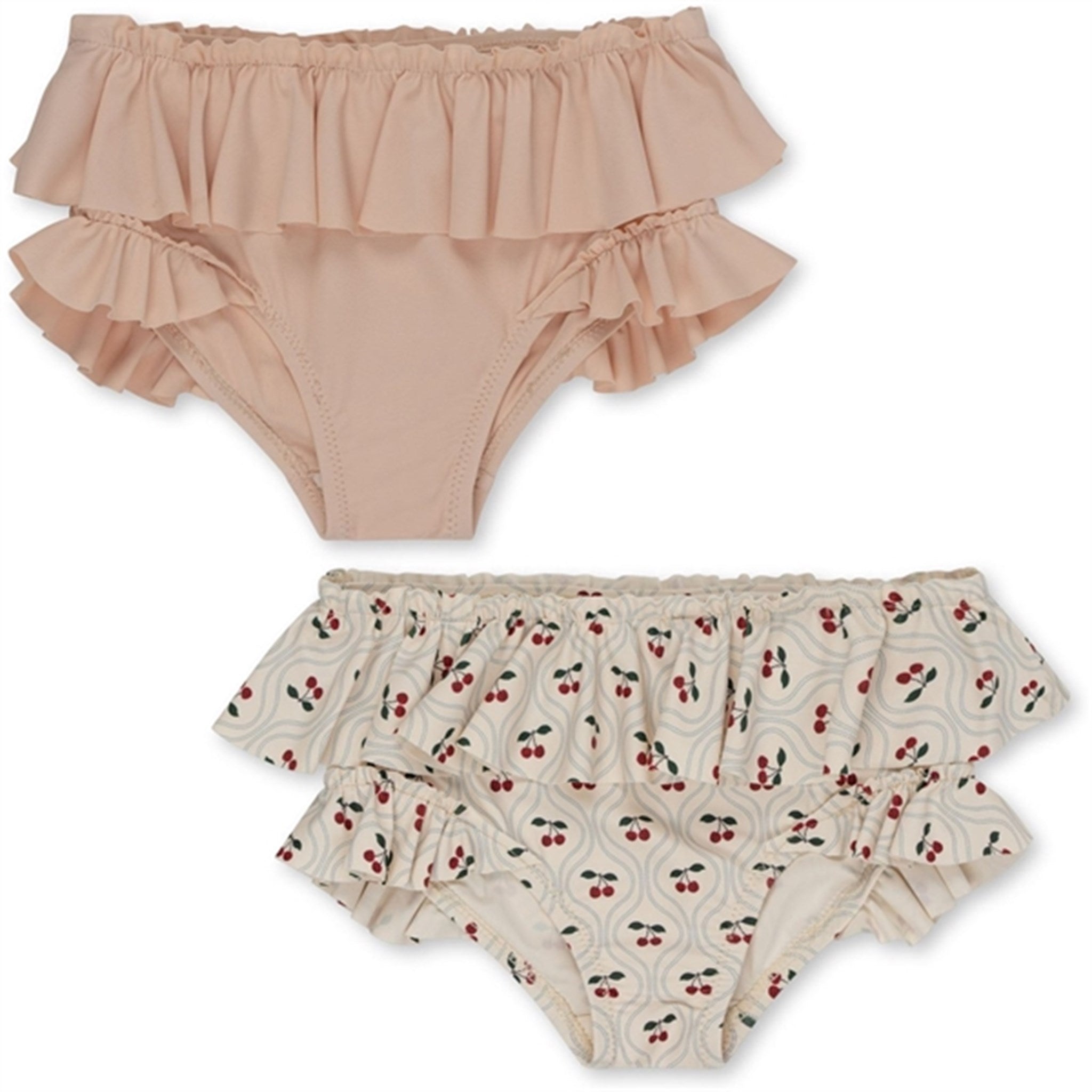 Konges Sløjd Manuca 2-Pak Frill Bikini Bukser Cherry Motif - Str. 4 år