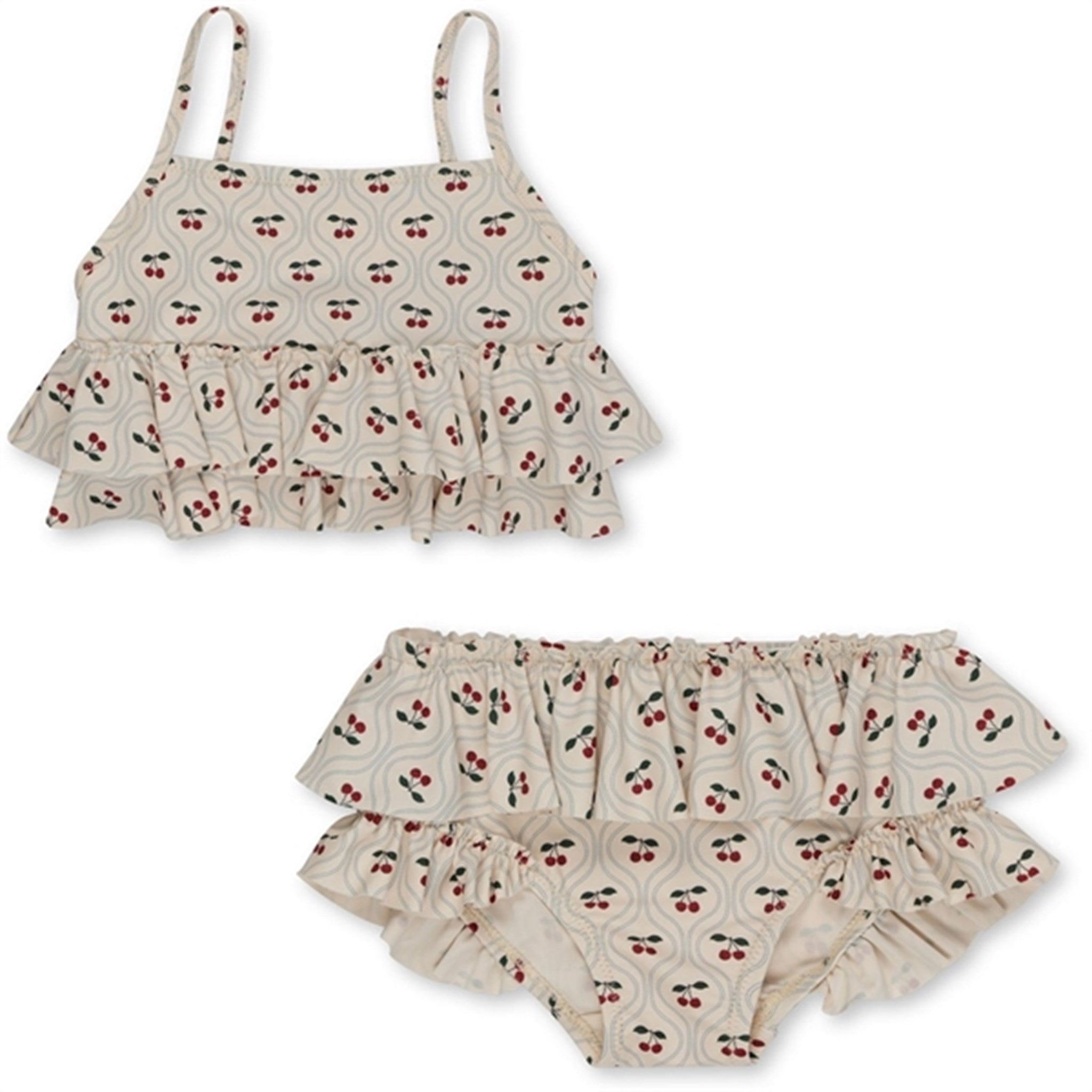 Konges Sløjd Manuca Frill Bikini Cherry Motif - Str. 7-8 år