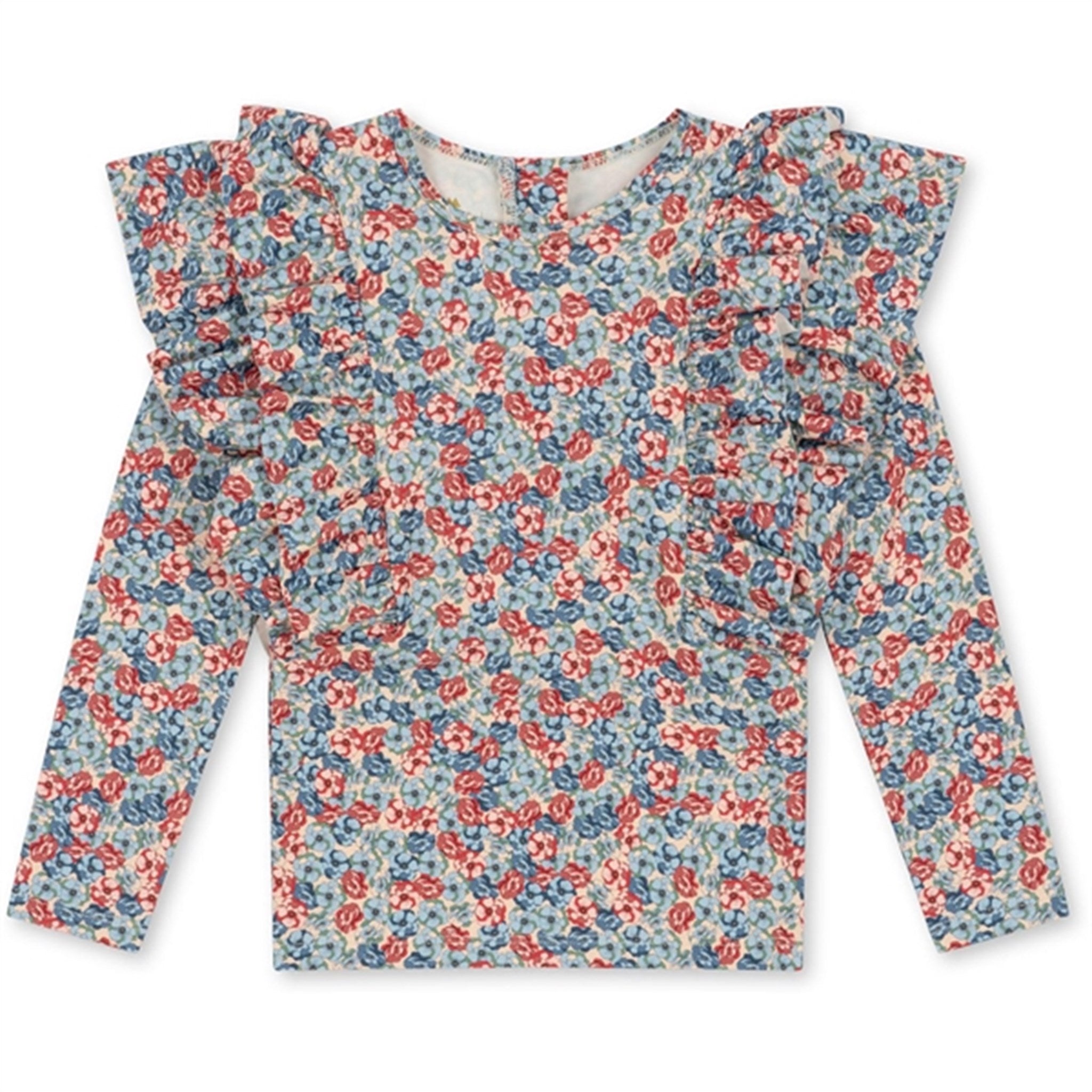 Konges Sløjd Manuca Frill Badebluse Rosie Blue - Str. 9-10 år