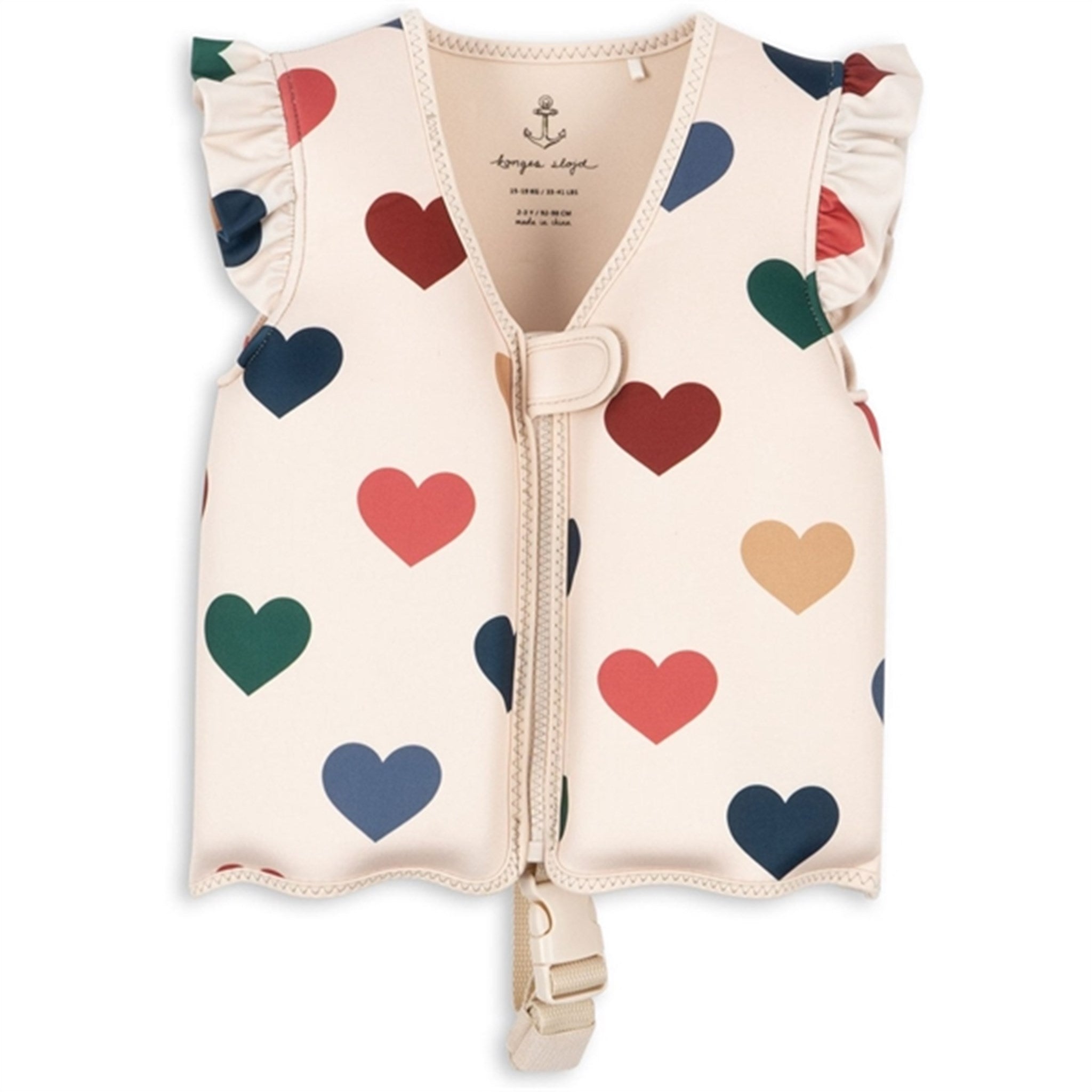 Konges Sløjd Neoprene Svømmevest Frill Bon Coeur Coloré - Str. 2-3 år