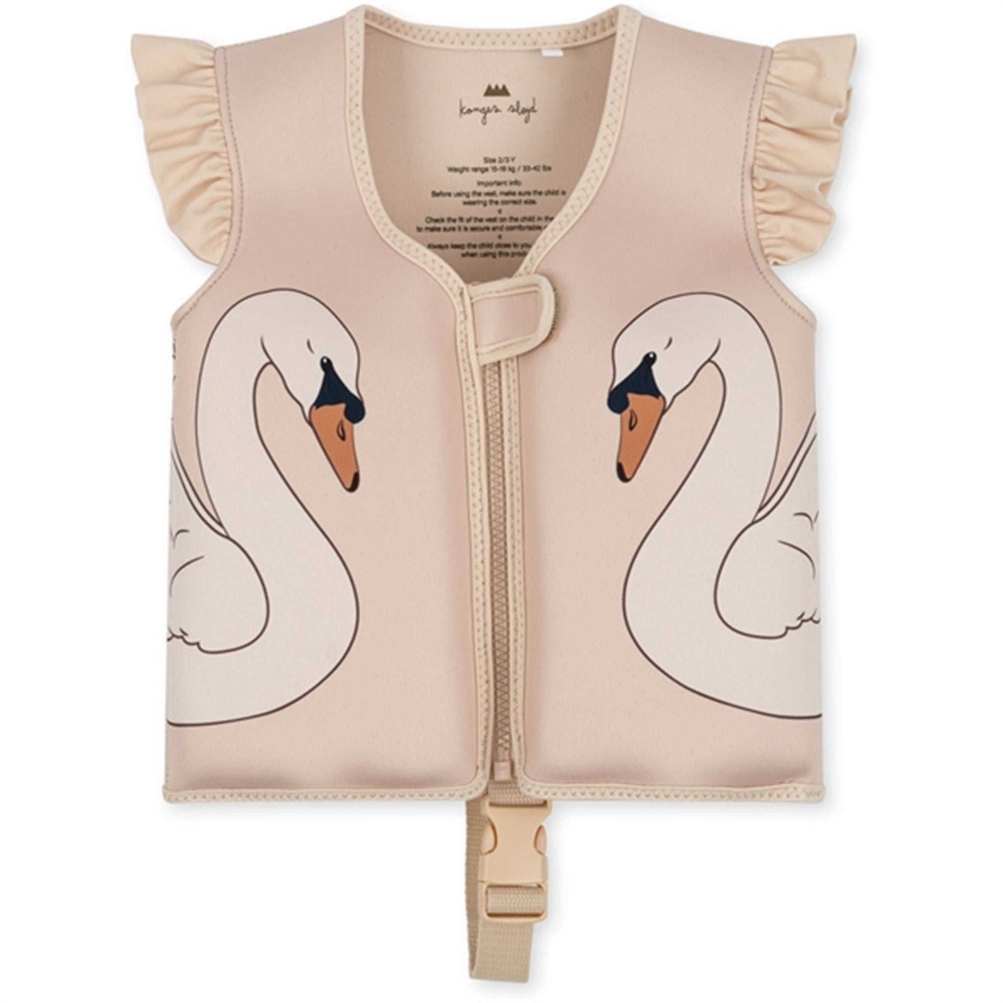 Konges Sløjd Neoprene Svømmevest Frill Swan - Str. 2-3 år