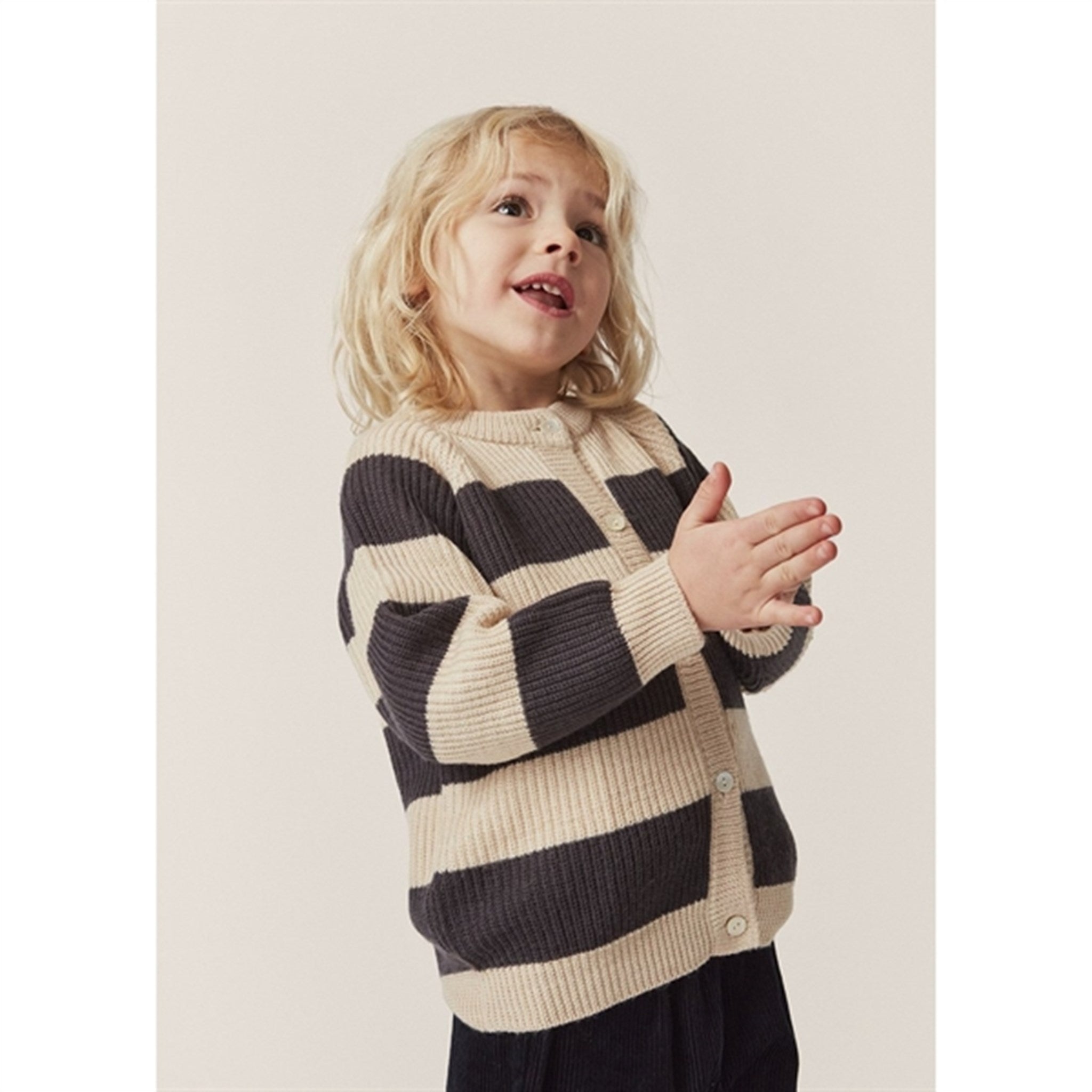 Konges Sløjd Magnet Stripe Vitum Strikket Cardigan - Str. 7-8y