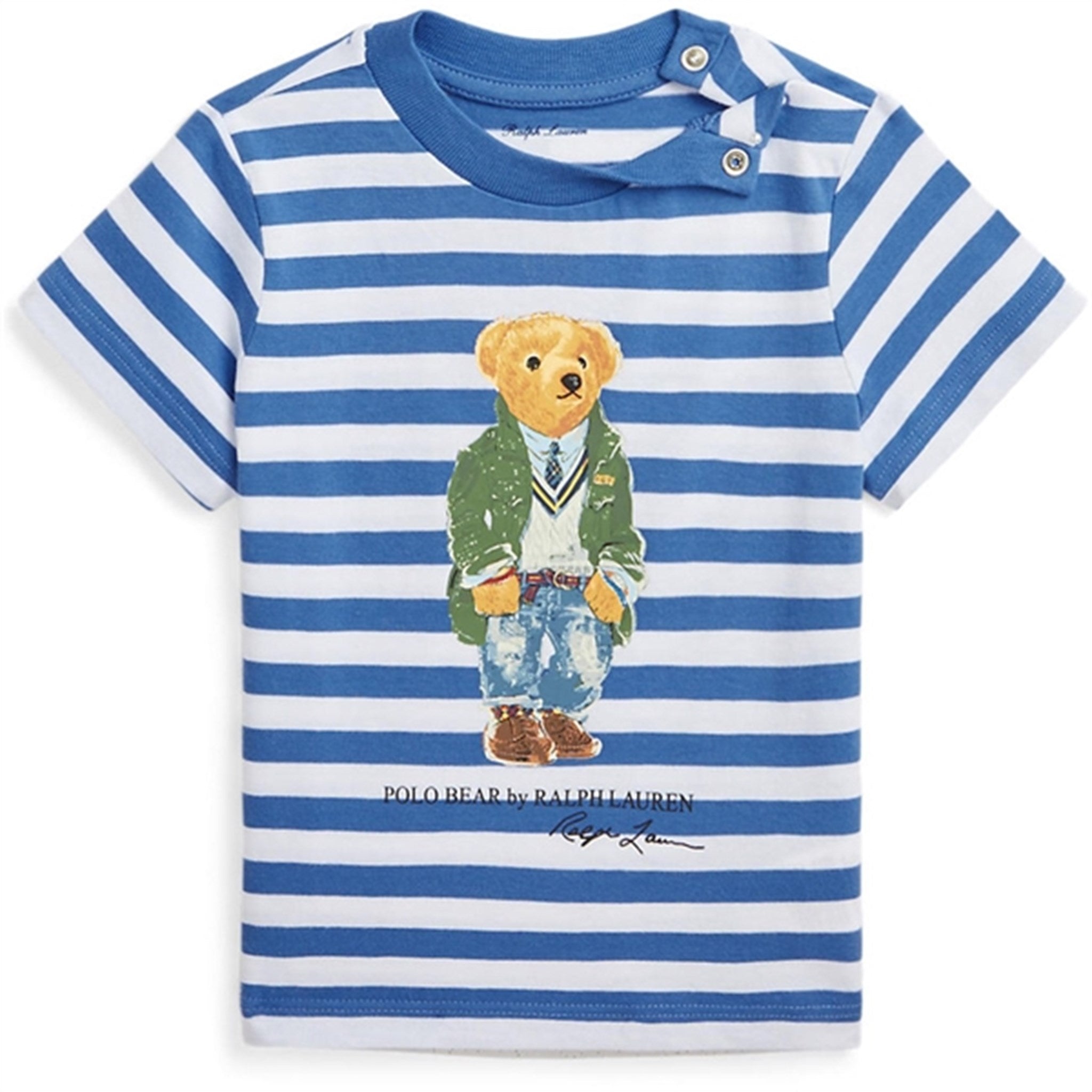 Ralph Lauren Baby Boy T-Shirt Paris Bear New Englnd Blu - Str. 24 mdr