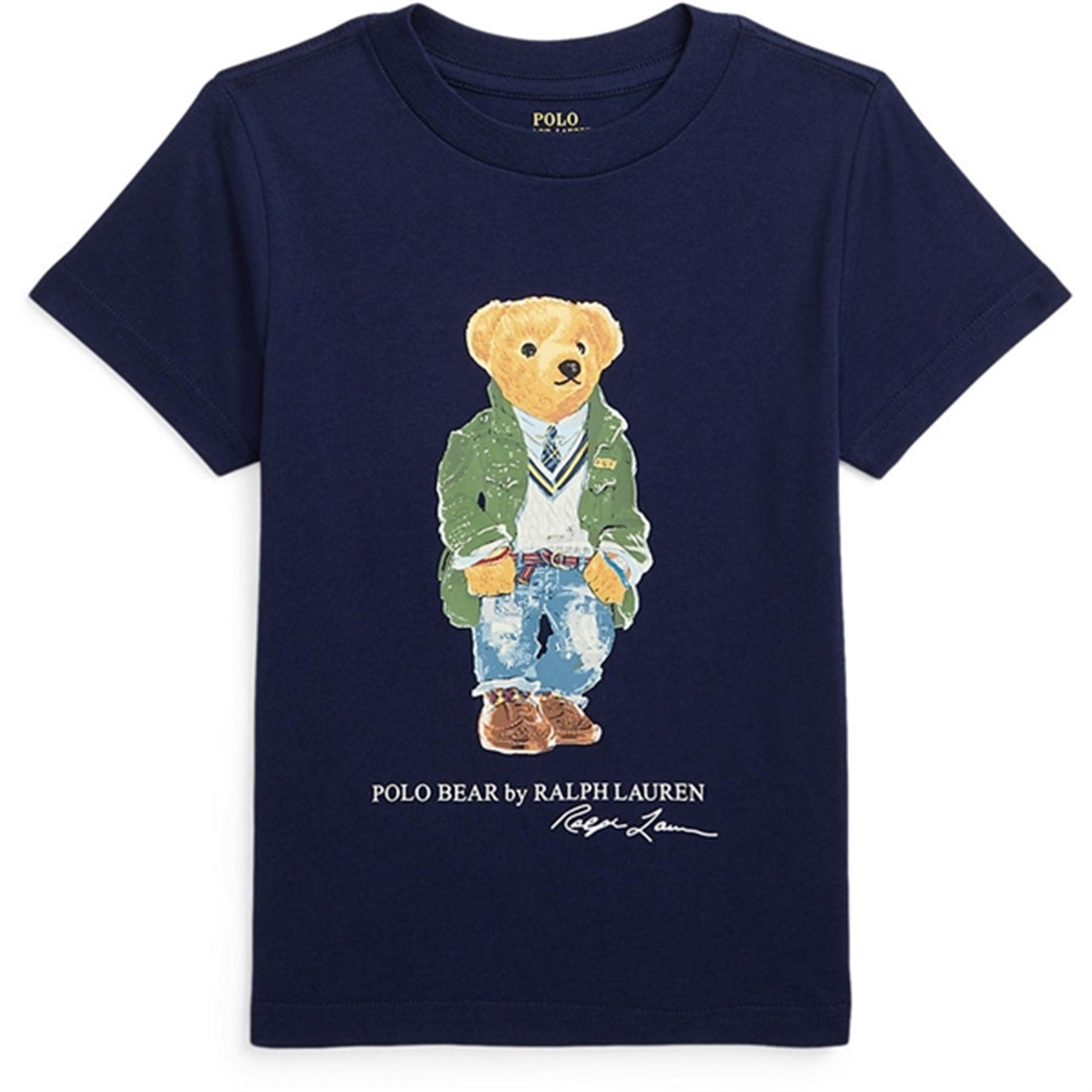 Polo Ralph Lauren Boy T-Shirt Paris Bear Newport Navy - Str. 3 år