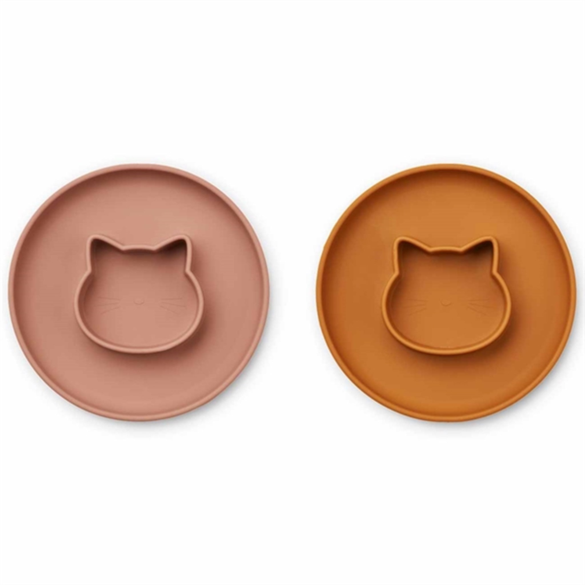 Liewood Gordon Silicone Tallerken 2-pak Cat Dark Rose/Mustard Mix