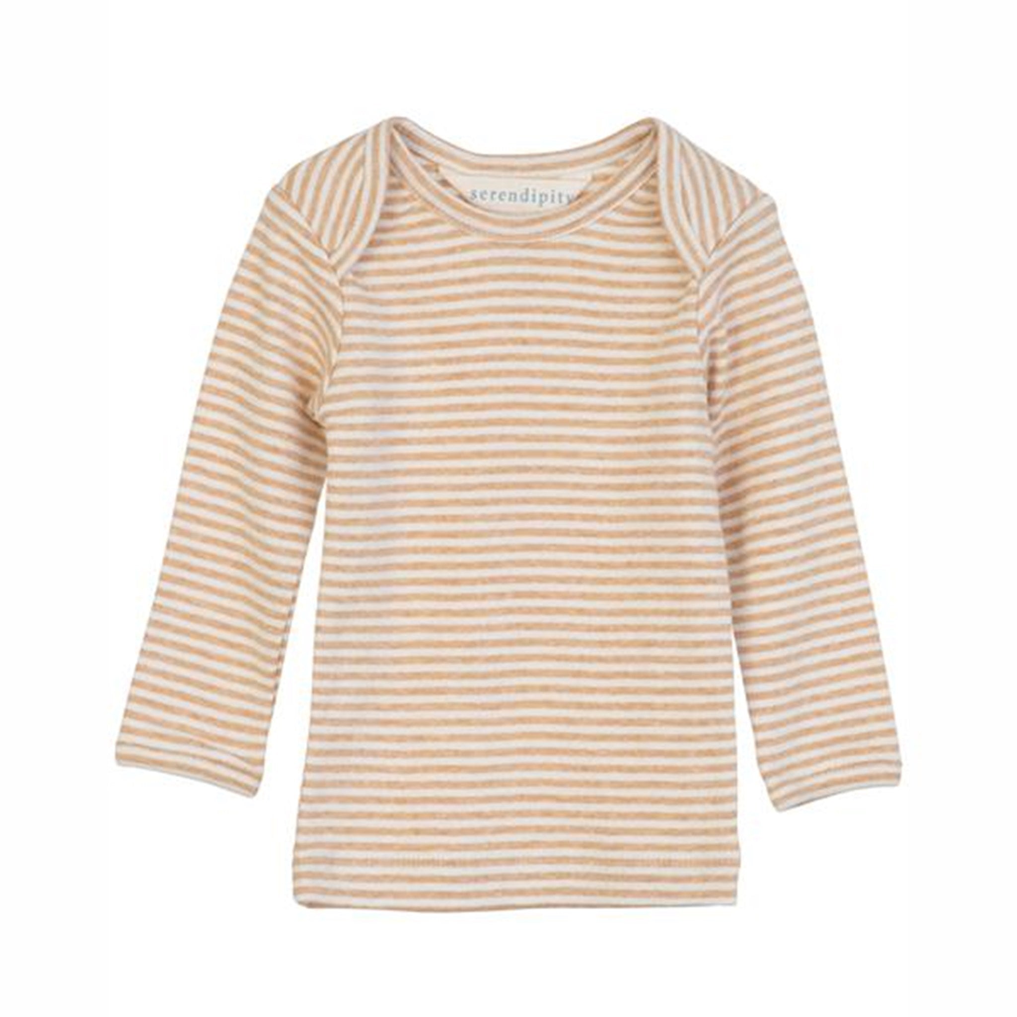 Serendipity Desert/Offwhite Rib Baby Tee Stripe Bluse - Str. 80 cm