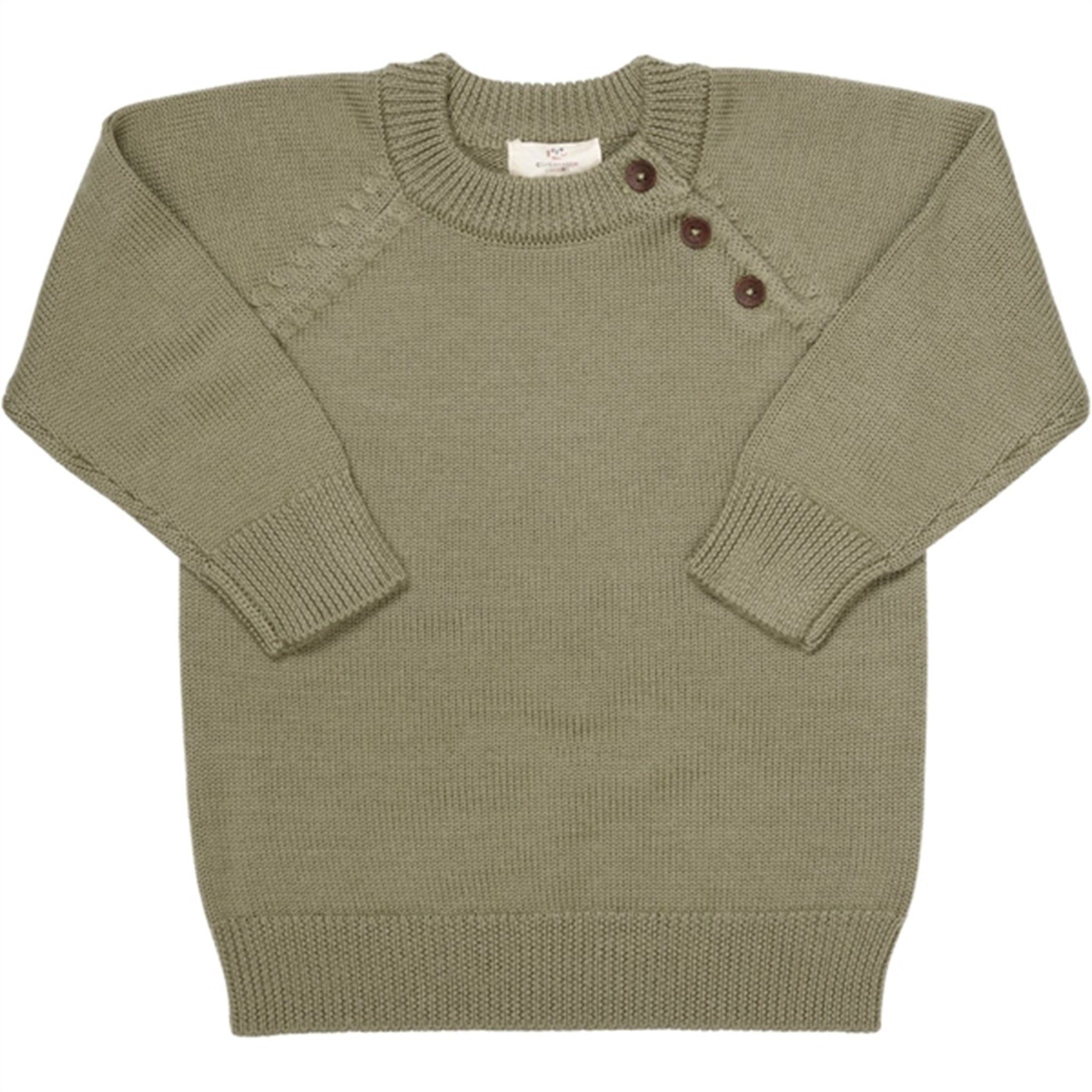 Copenhagen Colors Sage Green Merino Classic Pullover - Str. 50