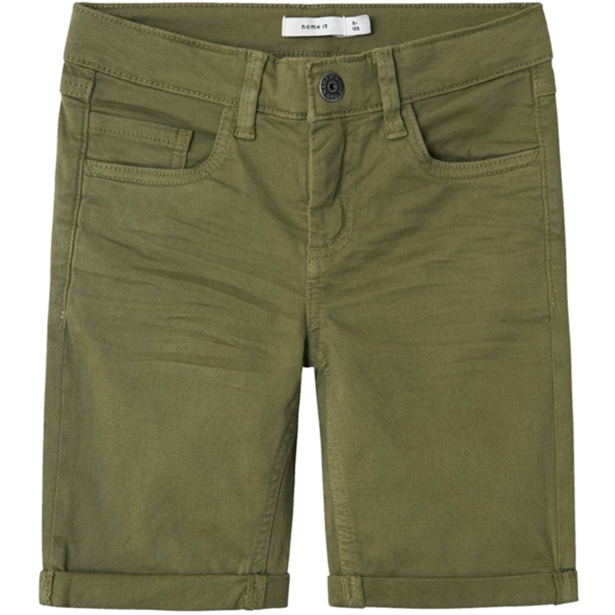 Name it Deep Lichen Green Silas Isak Twill Shorts - Str. 140