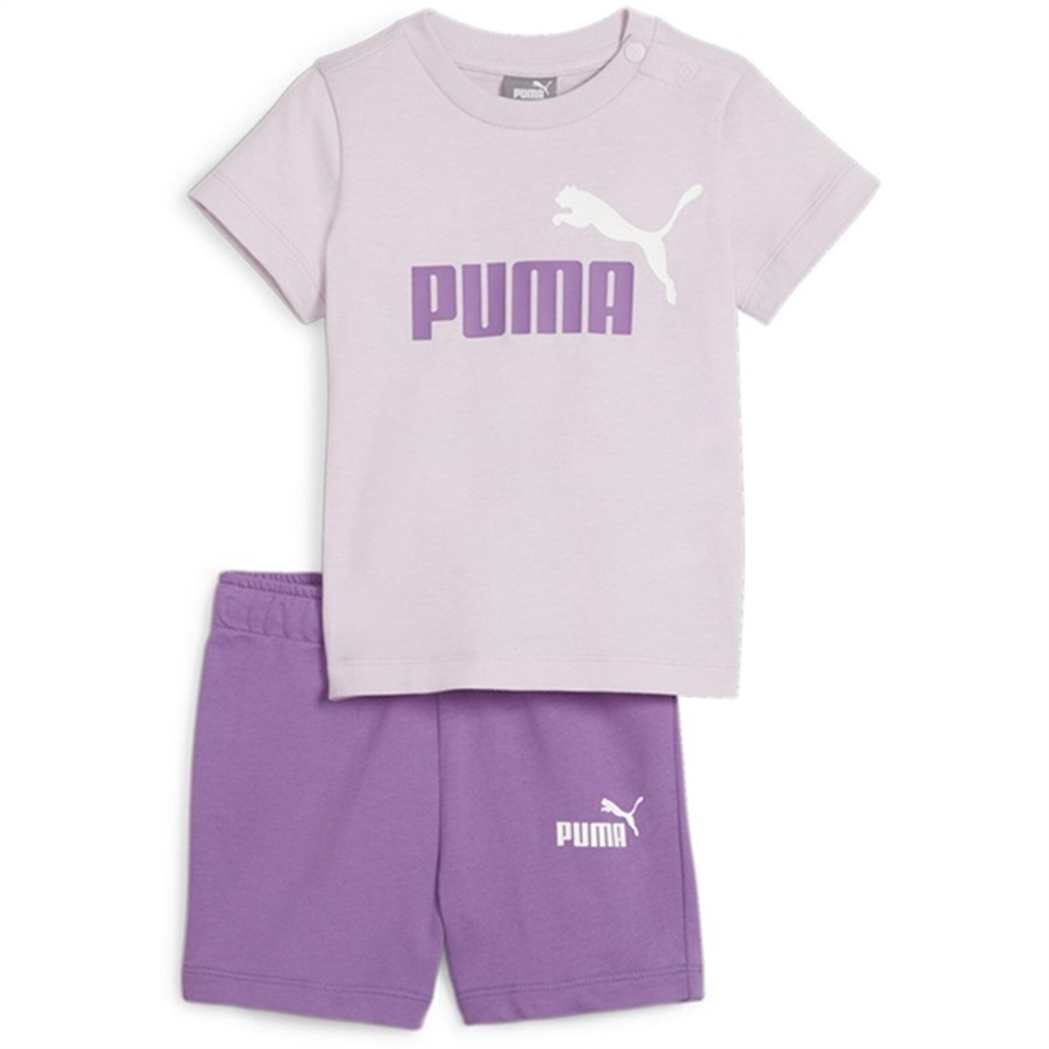 Puma Minicats T-Shirt Og Shorts Sæt Purple - Str. 86