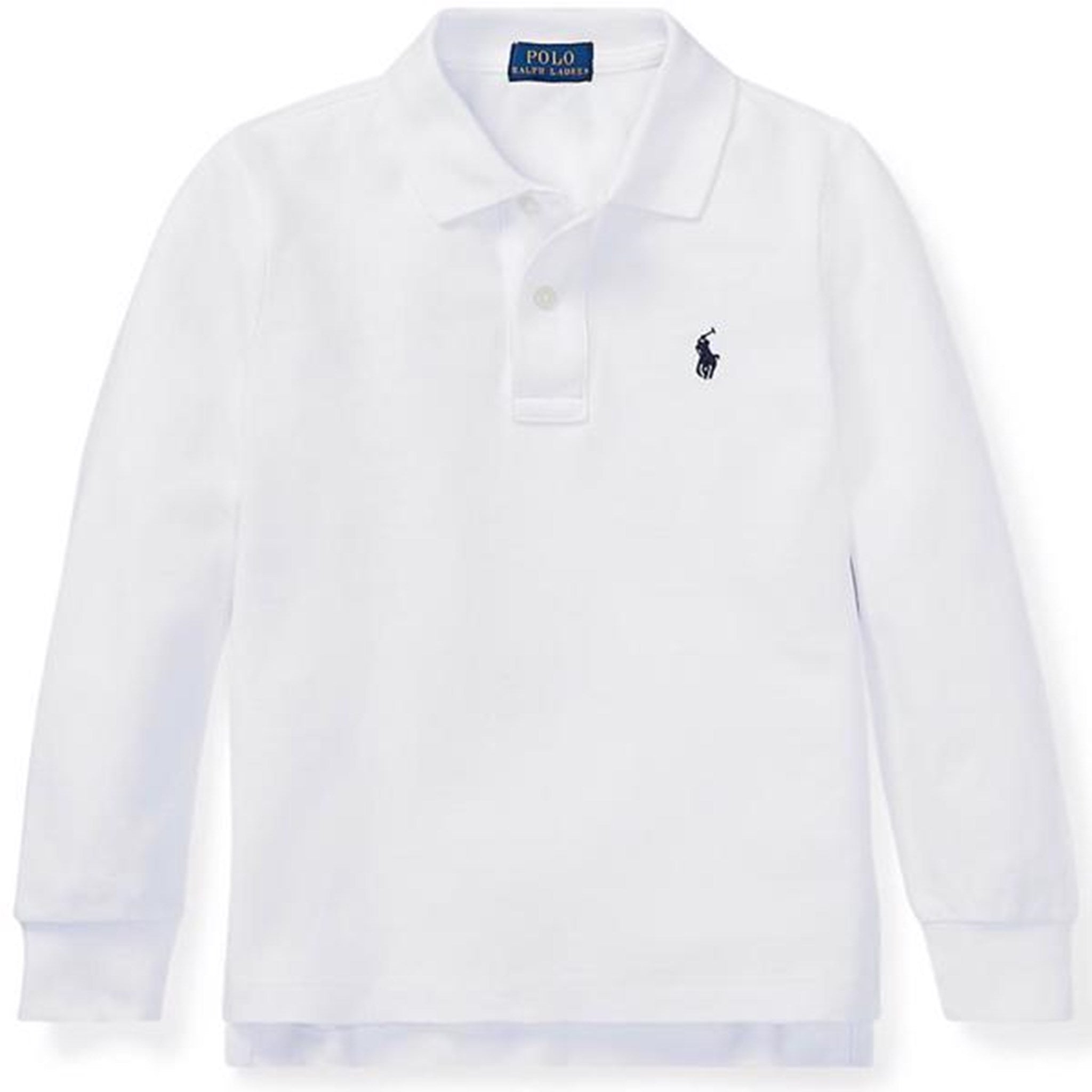 Polo Ralph Lauren Boy Long Sleeve Polo White - Str. L/14-16 år