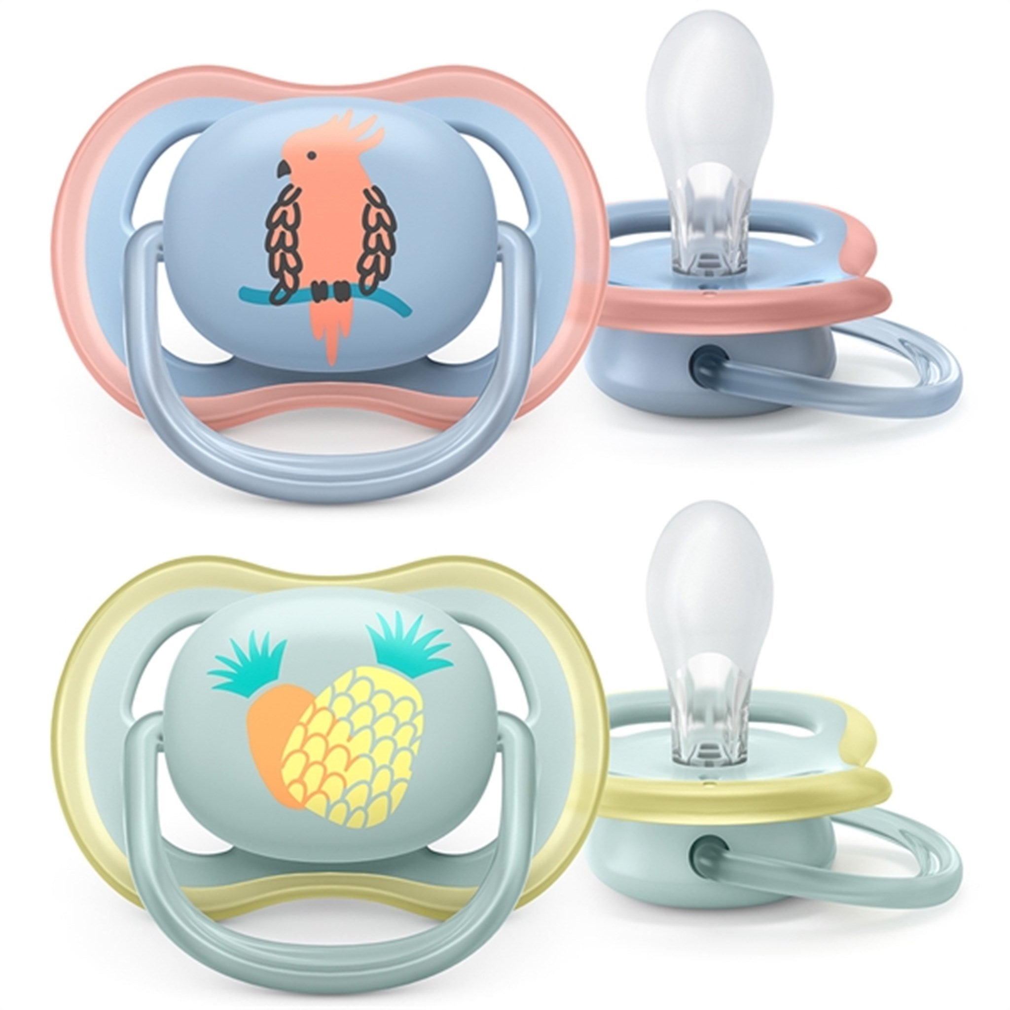 Philips Avent Ultra Air Sutter 0-6 mdr Ananas/Papegøje 2-pak