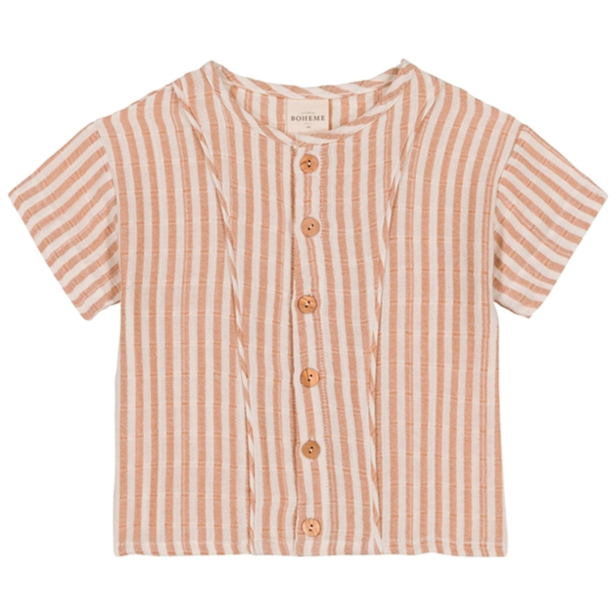 Studio Boheme Skjorte Thelme Biscuit Stripes - Str. 6 mdr