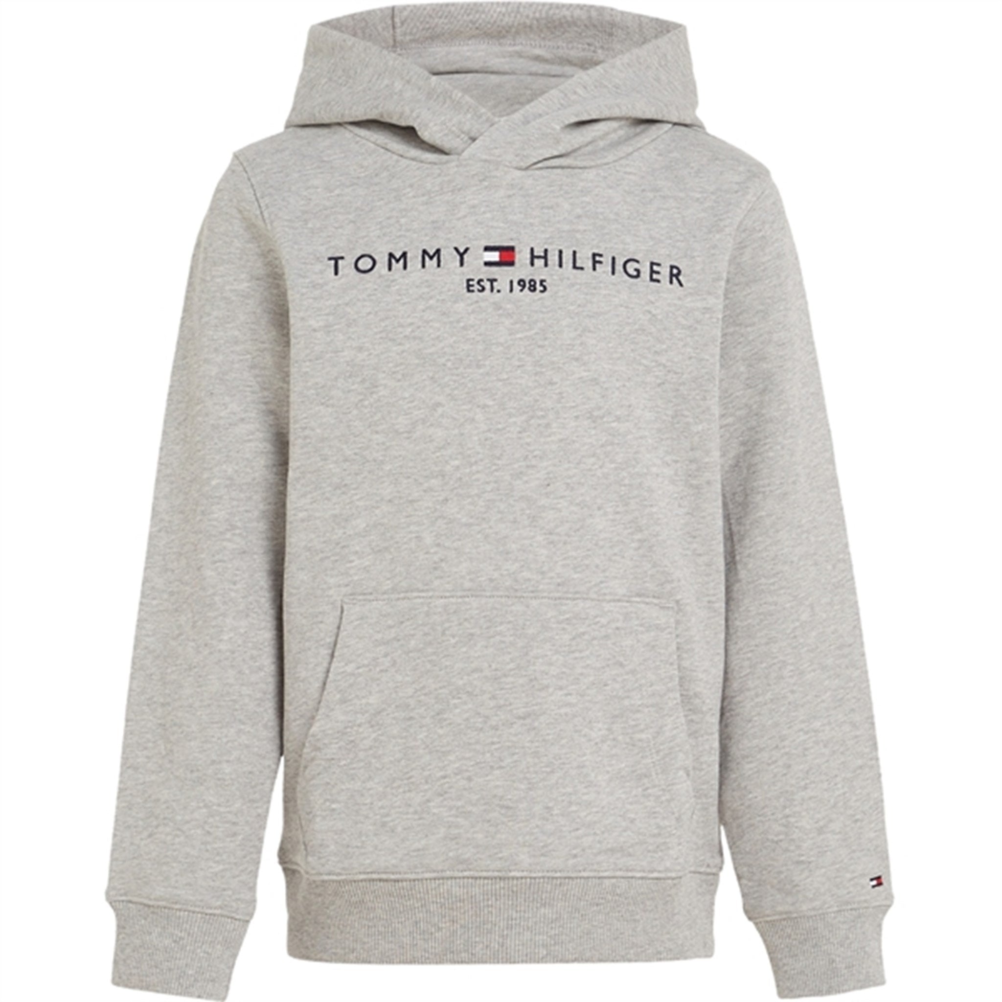 Tommy Hilfiger Essential Hoodie Light Grey Heather - Str. 10 år