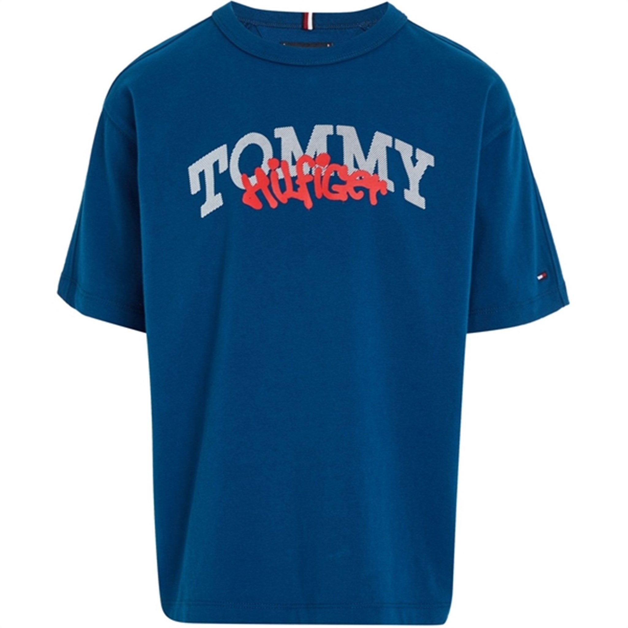 Tommy Hilfiger Hilfiger Graffiti T-Shirt Deep Indigo - Str. 16 år