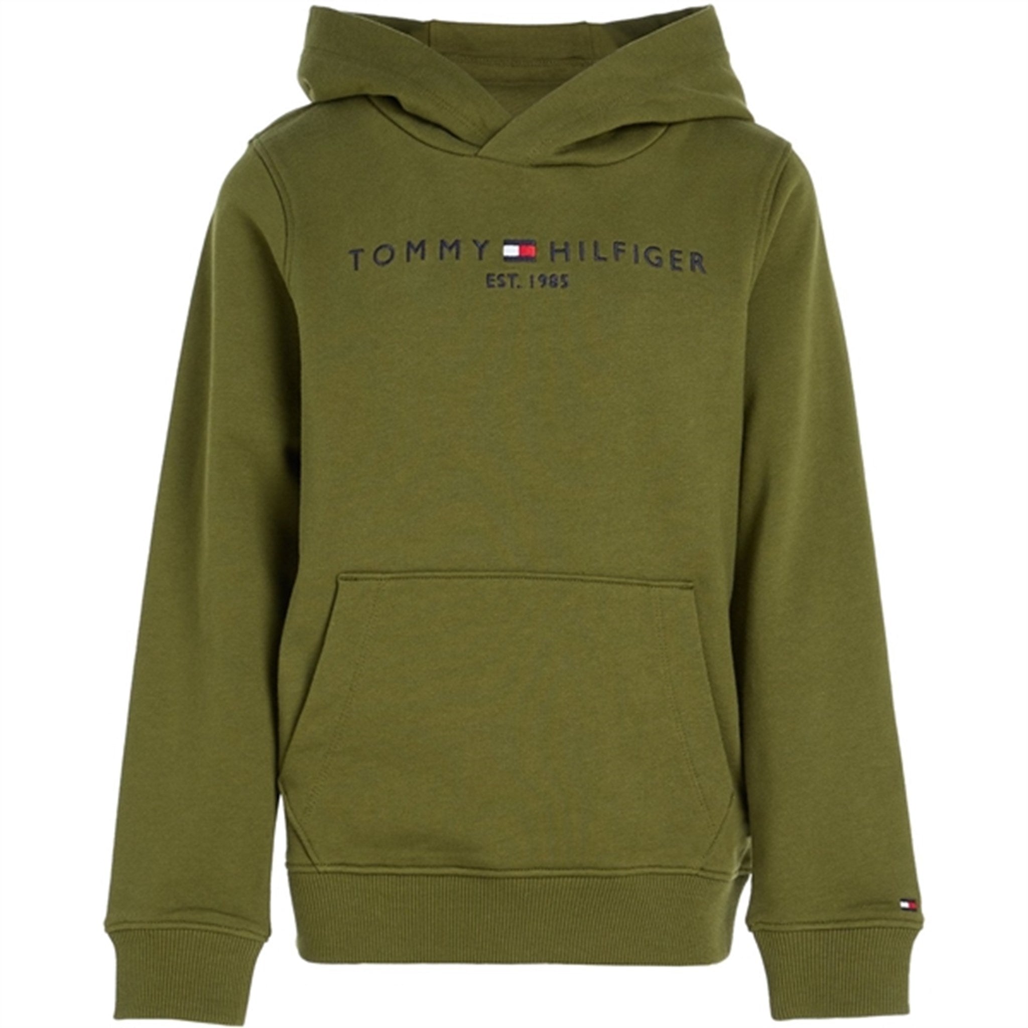 Tommy Hilfiger U Essential Hoodie Putting Green - Str. 8 år