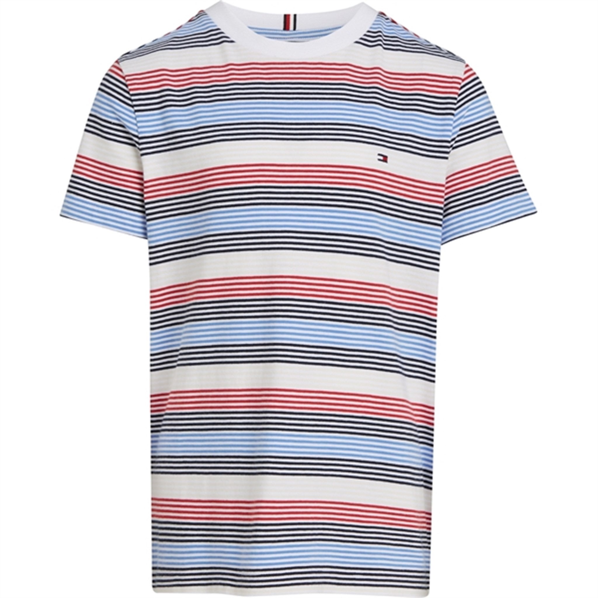 Tommy Hilfiger Corporate Stripe T-Shirt Red White Blue Stripe - Str. 176 cm/16 år