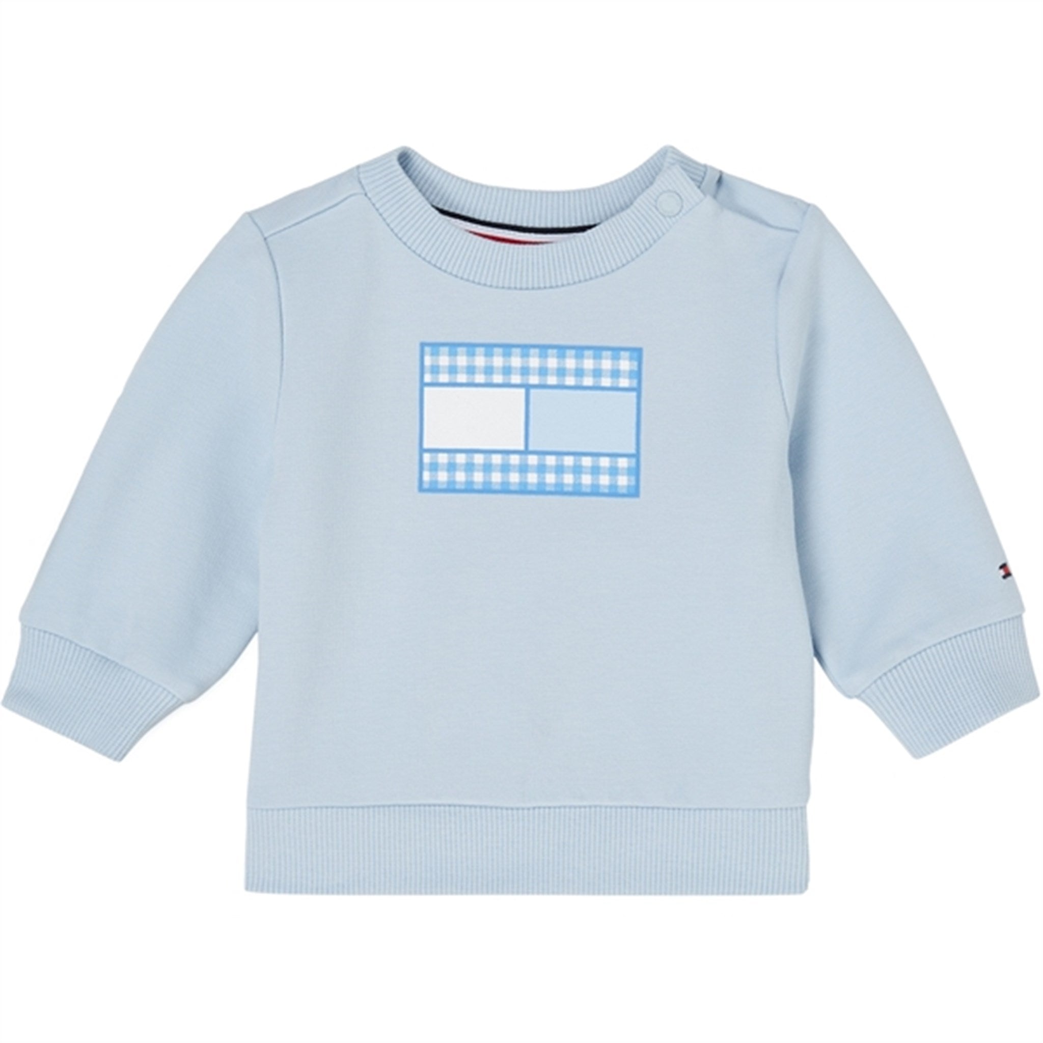 Tommy Hilfiger Baby Gingham Flag Sweatshirt Breezy Blue - Str. 92