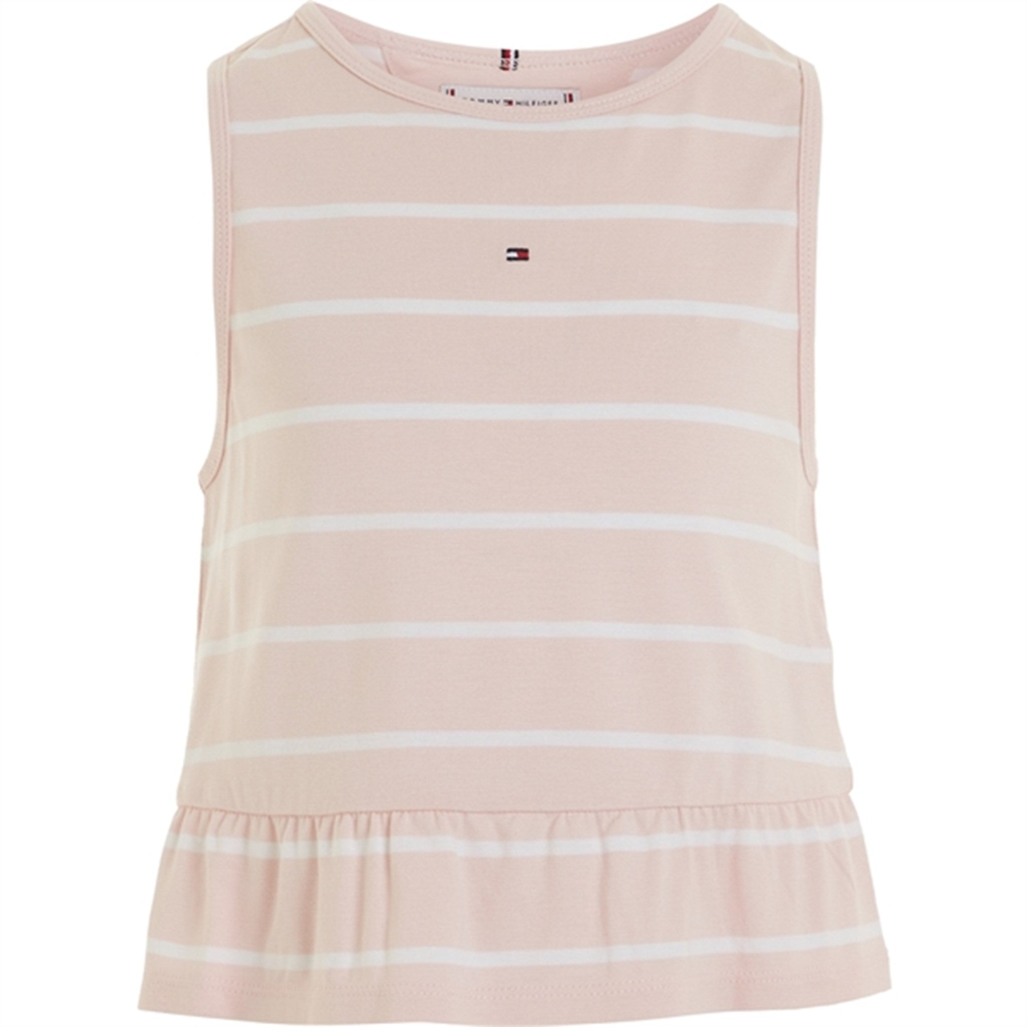 Tommy Hilfiger Peplum Stripe Bluse Whimsy Pink Stripe - Str. 140 cm/10 år