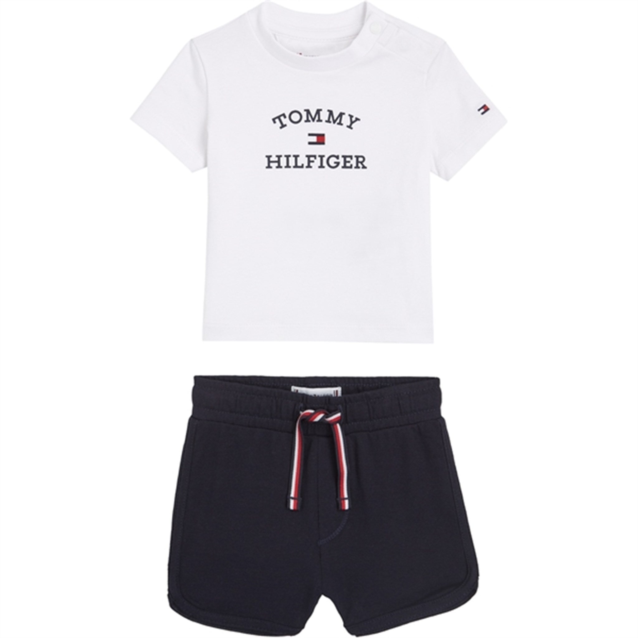 Tommy Hilfiger Baby Th Logo Shorts Sæt White - Str. 92