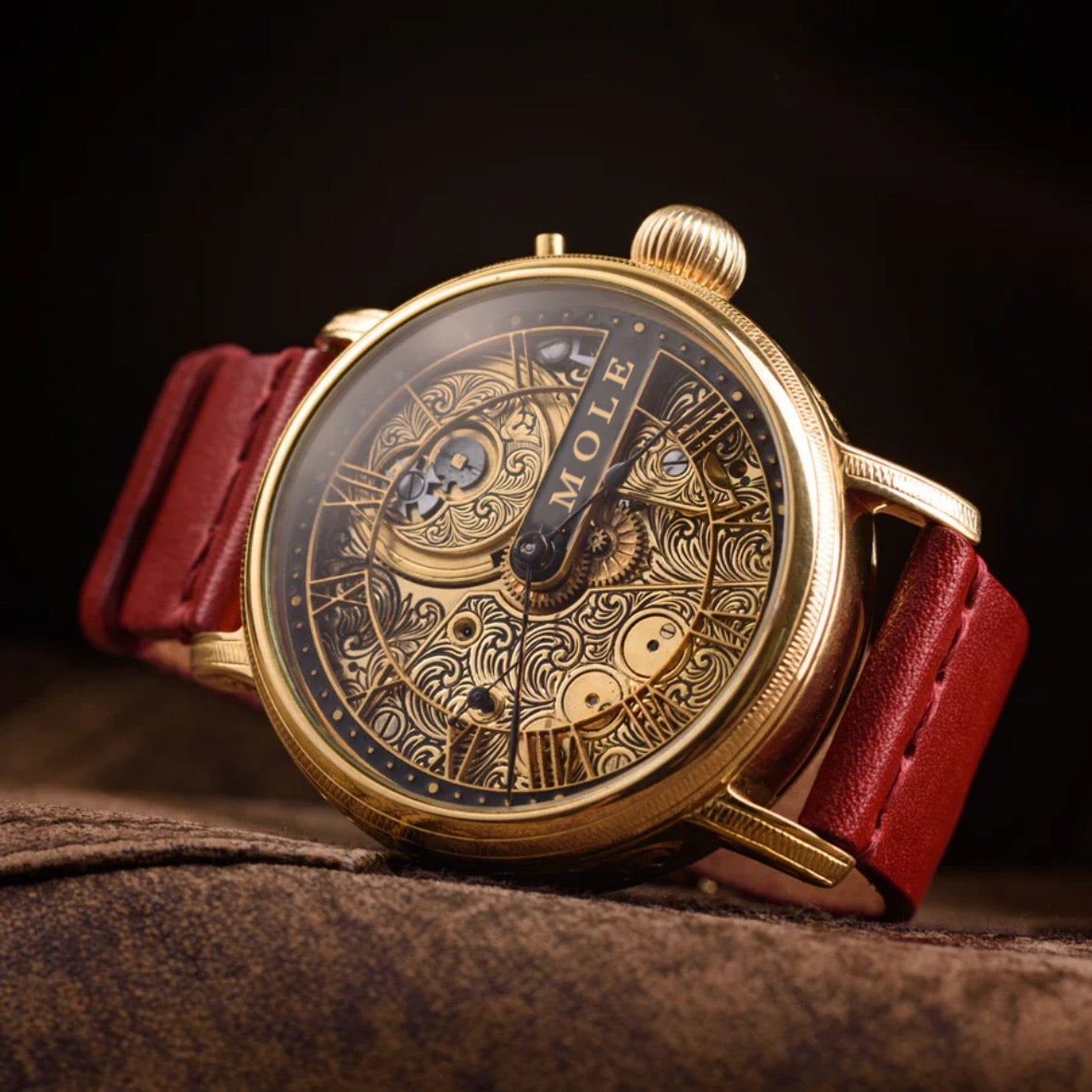 Mole Skeletonized Marriage Watch. Piece of Art. Movement 1920