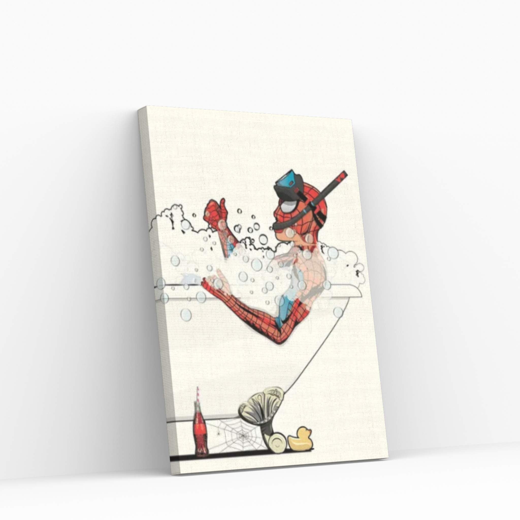 Spiderman Bath Canvas Wall Art