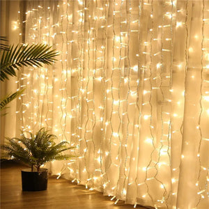 9x3-12x2m Christmas Lights Garland LED Curtain String Light Fairy - Tac City Goods Co. - Lighted Christmas Garland Indoor