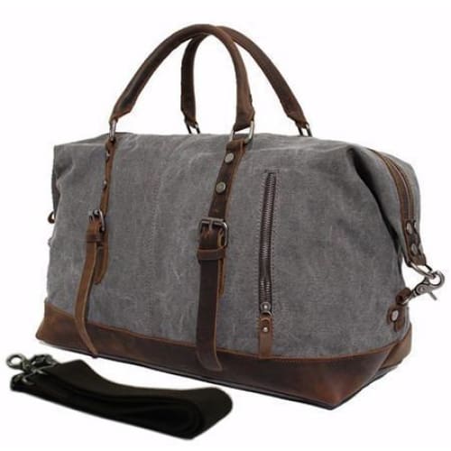 Tac City Goods Co. - Vintage Military Leather Canvas Duffle Bag