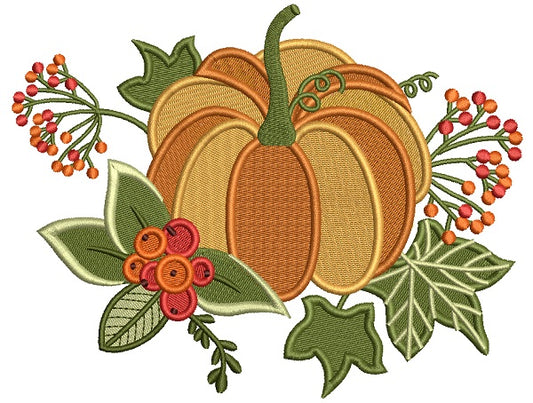 FLOURISHED PUMPKIN Embroidery - Fall, Pumpkins, Holiday, Festive, Fall  Embroidery-Downloadable Machine Embroidery - Light Fill Stitch