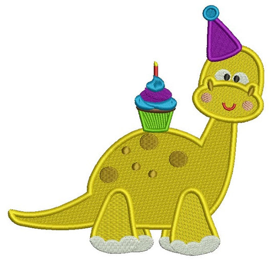 My dinosaur needs a pom pom for his party hat. : r/Embroidery