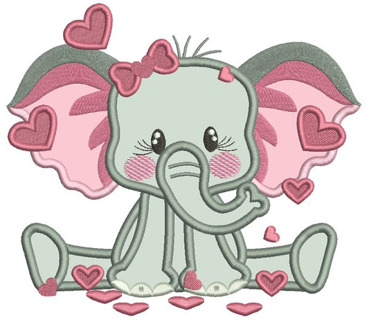 Little Elephant Holding Hearts On The String Valentine's Day Filled Ma –  Embroiderymonkey