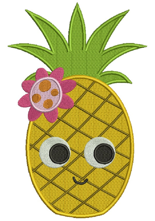 Fruit Ninja Pineapple machine embroidery design fill stitch 