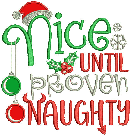 It's All Fun And Games Until Santa Checks The Naughty List Christmas Filled  Machine Embroidery Design Digitized Pattern