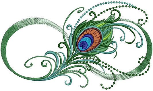 Peacock Feather With Solid Lines Bird Filled Machine Embroidery Design –  Embroiderymonkey