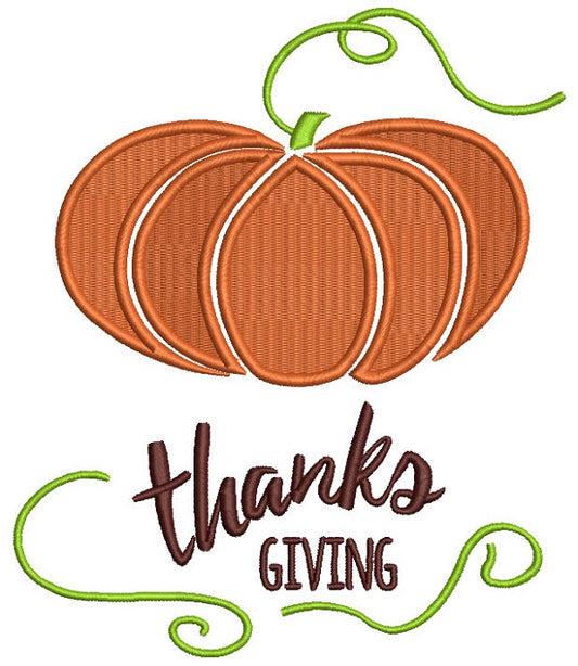 Friendsgiving Squad Pumpkin Thanksgiving Filled Machine Embroidery Design  Digitized Pattern