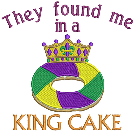 Mardi Gras King Cake with Bead Machine Applique Embroidery design