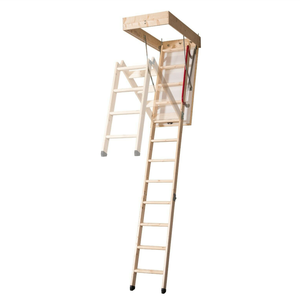 Djm Deluxe 3 Section Eco Timber Loft Ladder With Insulated Hatch Djm