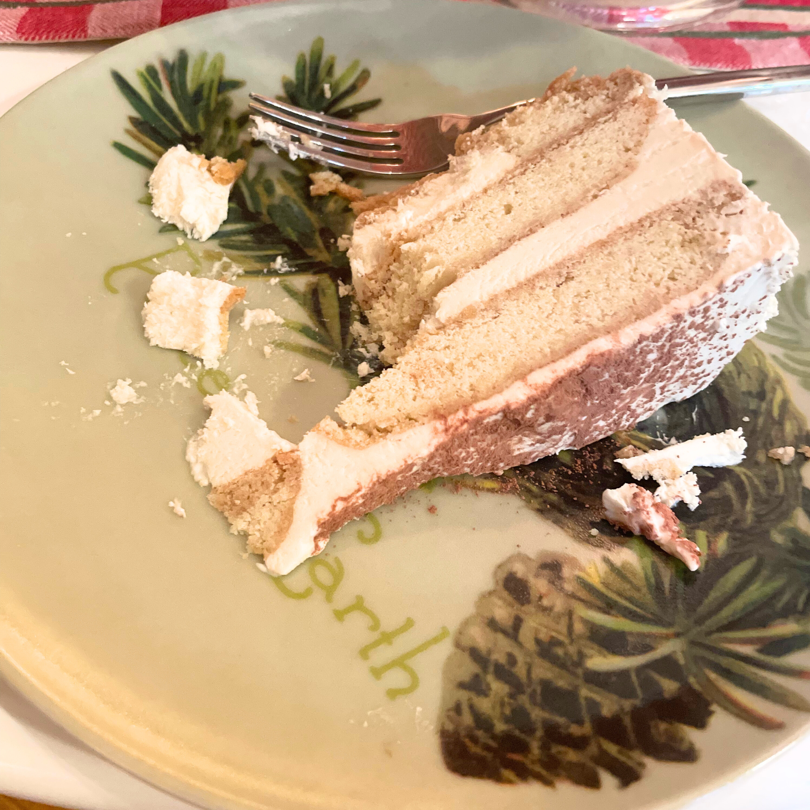 A slice of Really good Snickerdoodle Tiramisu Icebox Cake made with really good cookies. 