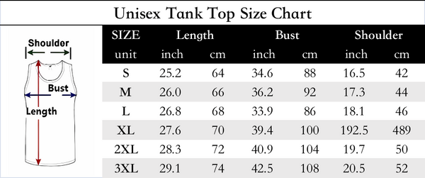tank top size chart