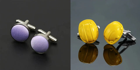 Boutons de Manchette Violet et Jaune