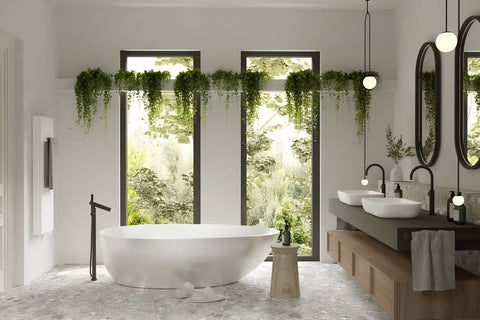 Planten in badkamer modern