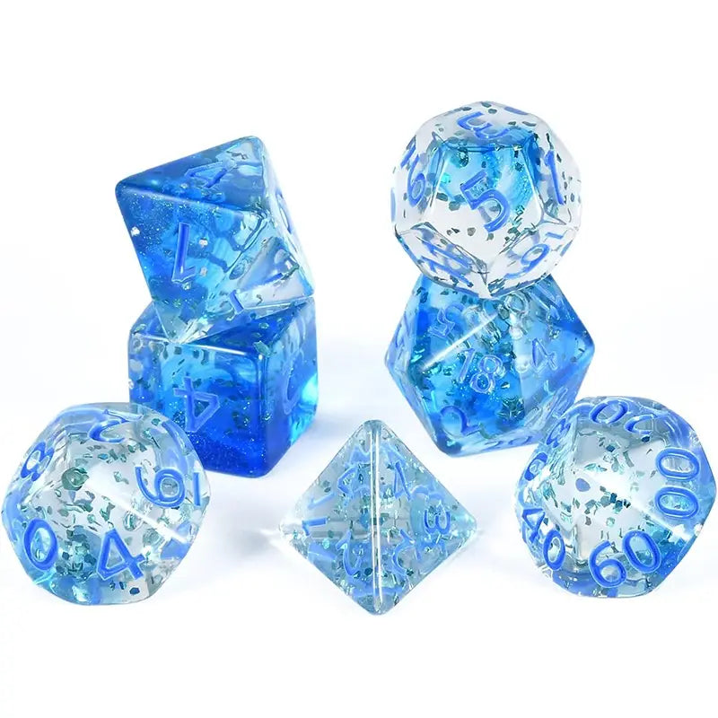 Confetti Skyburst Blue Dice Set