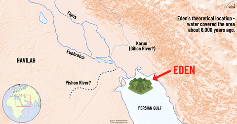 Estimated location of Eden