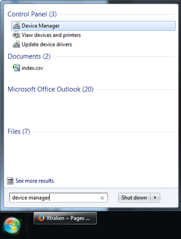 Starting Device manager on Windows