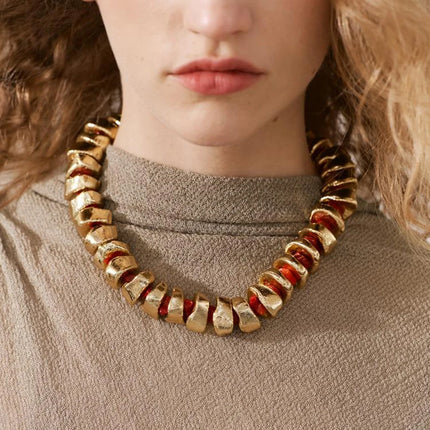 Collier Pierre Soleil Bohème - Porté