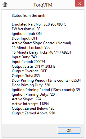 TorqVFM Unit Status